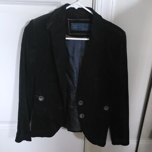 Zara Black Velvet Double-Breasted Jacket